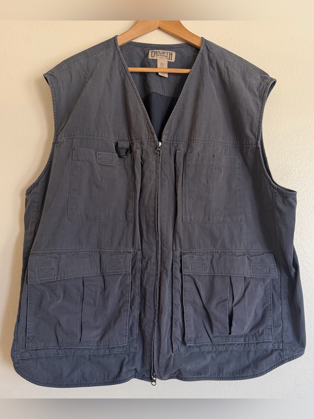 Duluth Trading Co Slate Gray Utility Vest with Multiple Pockets 2X Fishing